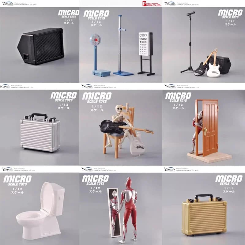 Japanese Yamada 1/12 Soldier Band Scene Height Meter Physical Examination Scale Accessories Audio Speakers Guitar Gate Models