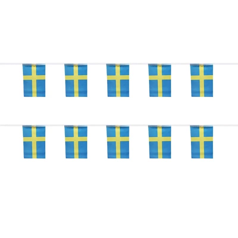 SKY FLAG Sweden Bunting Flags 14x21cm 20pcs/lot Sweden String Flags Pennant Banner for Festival Party Decoration