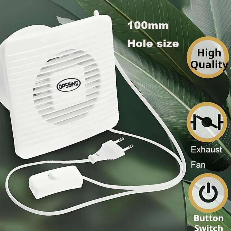 220V EU/UK/AU 4"6" Electric Exhaust Fan Toilet Powerful Mute Extractor Household Wall Kitchen Inbline Duct Fan Ventilation Fan