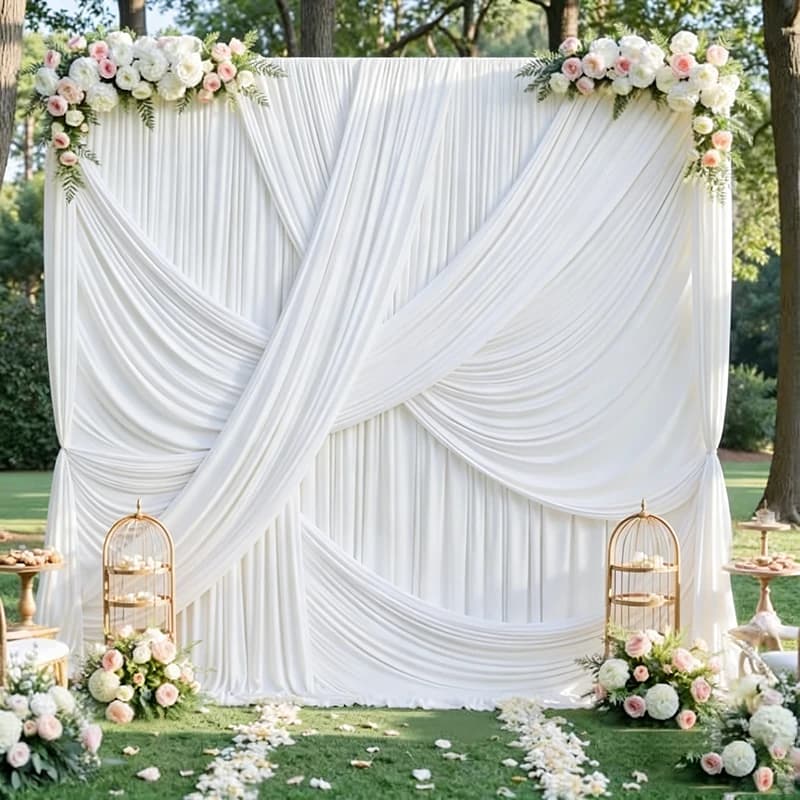 1Pcs Wrinkle Free Backdrop Curtain for Wedding Bridal Baby Shower Photo Stage Background Drapes Fabric Birthday Party Decoration