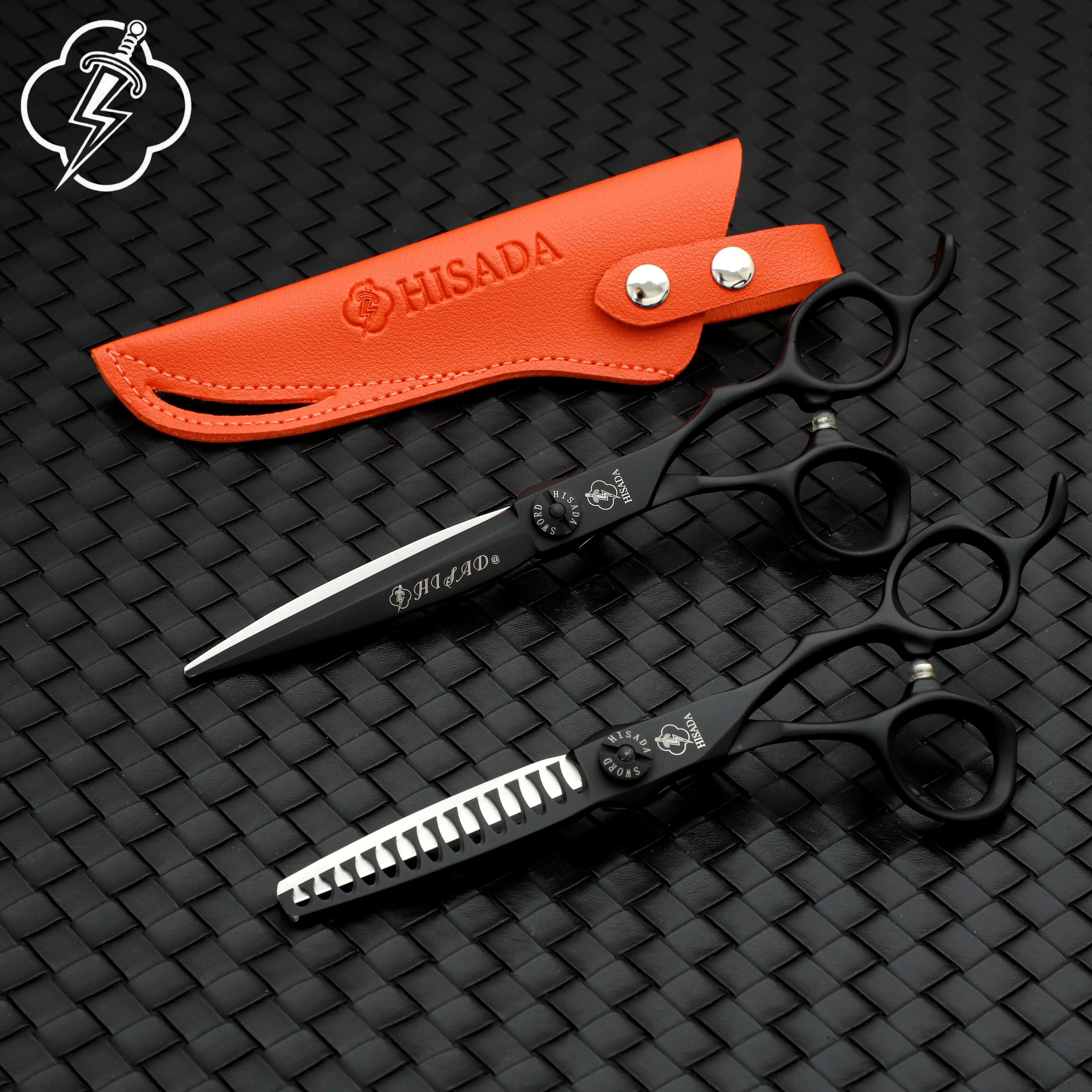 HISADA Hairdressing scissorsblack suit 6.0 6.5 7.0 advanced Black coating scissors，VG10 Steel professional hairdressing scissors
