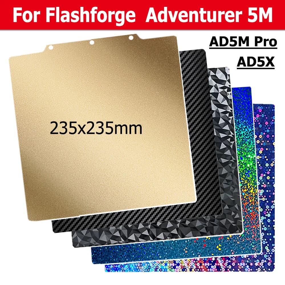 AD5M AD5X Magnetic PEI Plate For Flashforge Adventurer 5M Pro Build Plate Spring Steel Sheet for Adventurer 5M Bed Accessories