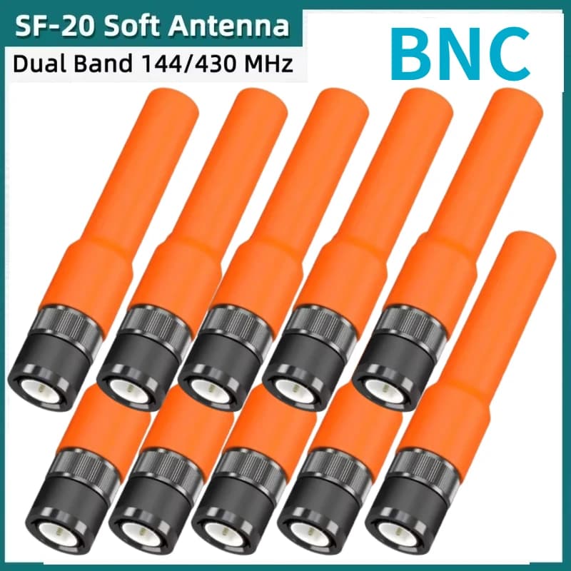 10PCS Soft Antenna SF20 Dual Band VHF/UHF 136-174MHz 400-520MHz Compatible with Motorola ICOM Kenwood Wilson Radio Accessory