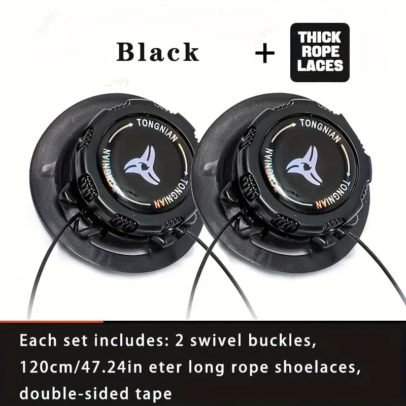 1pair Metal Wire Swivel Automatic Buckle Rope Sneaker ShoeLaces for Kids/Adult No Tie Shoe Laces Quick Lock Shoestrings Sneakers