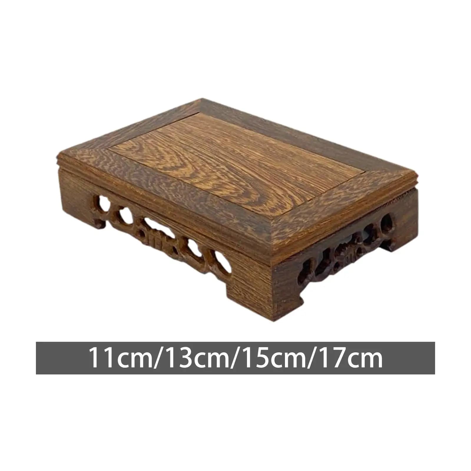 Ornament Display Stand Flower Pot Base Home Decoration Retro Design Wooden Planter Stand Fishbowl Stand for Living Room Patio