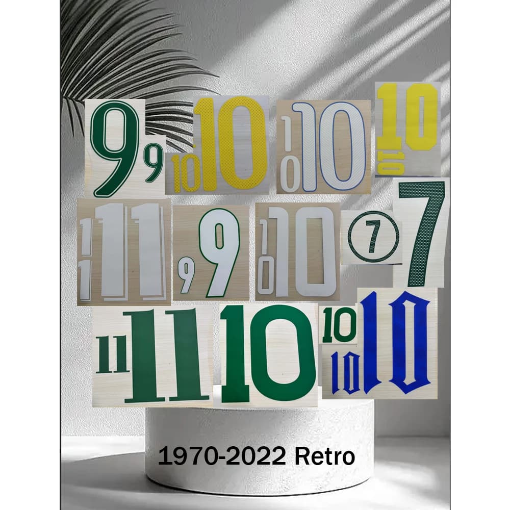 1970-2022 Braz2l Retro Nameset Printing NAMESET CUSTOMIZE NAME NUMBER Heat Transfer Soccer Patch top AAAA quality