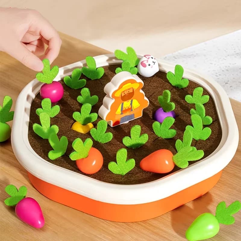 Baby Pull Out Radish Toys Montessori Toddler Memory Sorting Fine Motor Skills Education Fun Carrot Harvest Desk Game Teach Tool