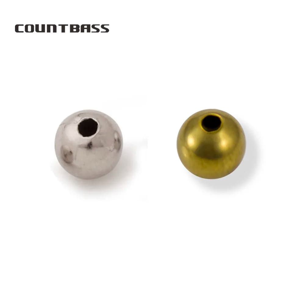 COUNTBASS 100pcs 2mm-6mm Hollow Brass Beads DIY Spinnerbaits Buzzbaits Flies Fishing Accessories Parts