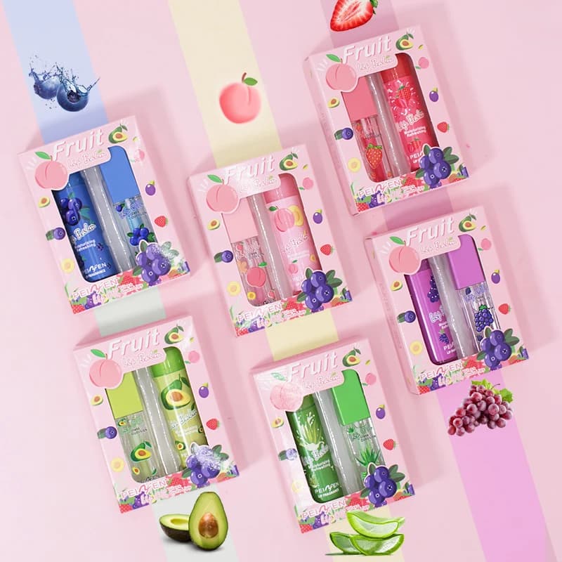 Fruit lip oil set, lasting moisturizing and nourishing lipstick, long-term lip care, Christmas gift for girls