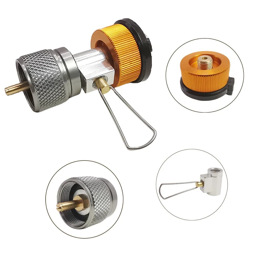3pcs/set Camping Stove Adapter Butane Canister Adapter Refill Adapter EN417 Lindal Valve Canister Shifter Propane Adapter