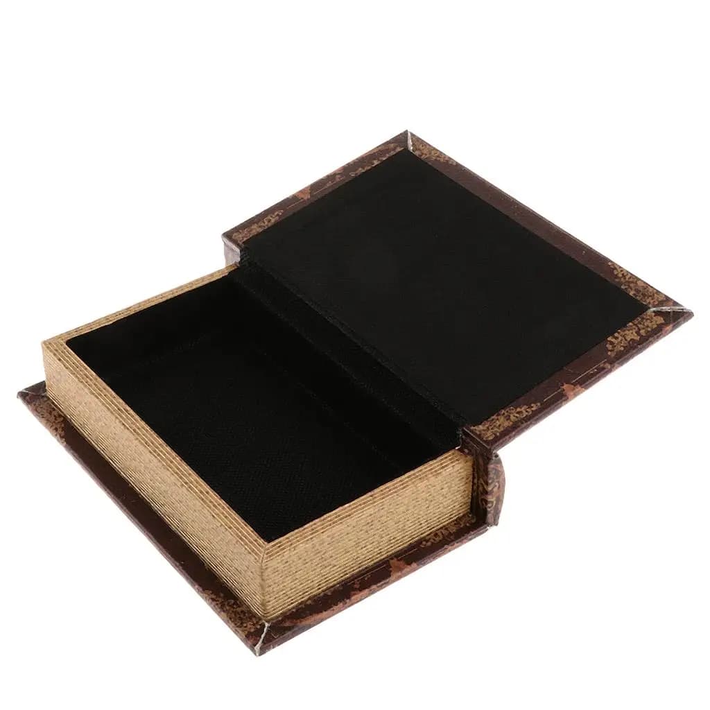 Vintage fake hollow book storage box with hidden compartment for