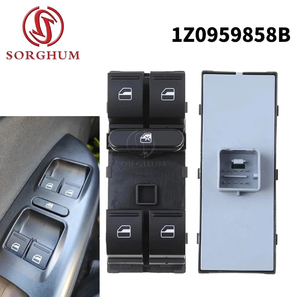 SORGHUM 1Z0959858B Power Electric Window Switch Lifter Control Button For Skoda Fabia Octavia Superb Yeti 1Z0 959 858B 1ZD959856