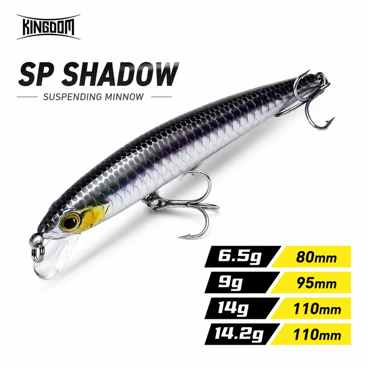 KINGDOM SP Shadow Fishing Lures 6.5g 9g 14g 14.2g Suspending Minnow Wobbler Crank Baits Artificial Sea Bass Pike Fishing Tackle