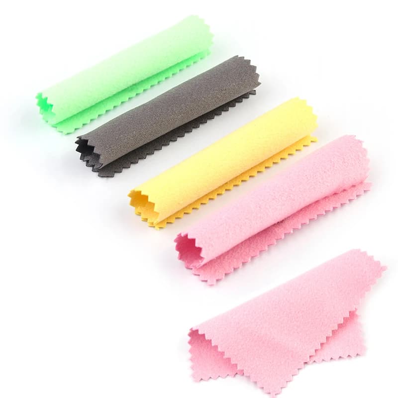 50pcs/Lot Silver Polishing Cloth Double-Sided Reusable Color Wiping Cloths for Necklaces Rings Jewelry Tools Cleaning Supplies