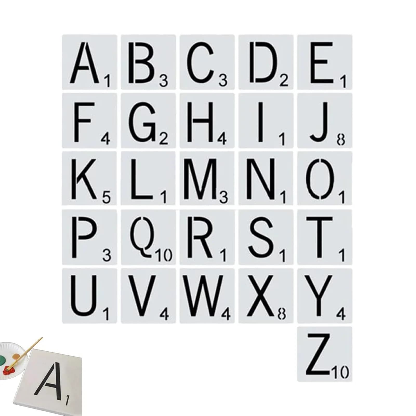 Diy English Spelling Alphabet Game Template Can Be Reused For Painting Plastic Painting Letters Mold Cards Wooden Walls 26Pcs