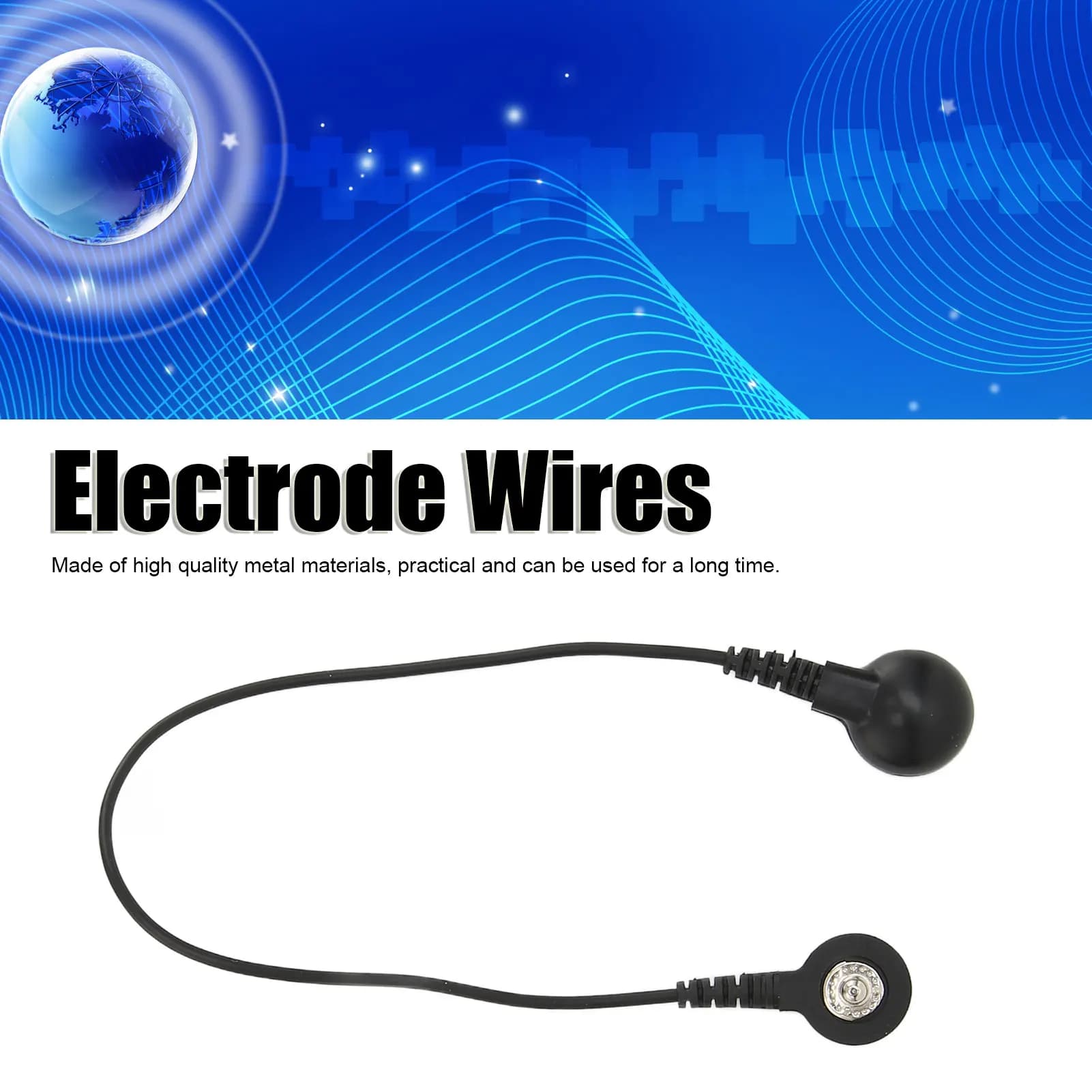 3.5mm Electrode Heat Wires Easy Carry Tinsel Standard Connection Snap Cable  Portable Easy Operate for Digital Device