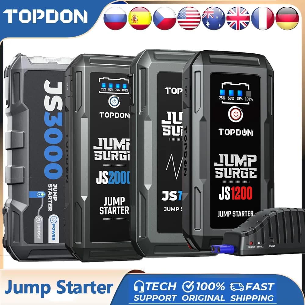 Topdon Jump Starter JS3000/JS2000Pro 3000A/2500A/1500A/1200A Power Bank 12V Car Starting Device  for Booster TOPDON JS 3000