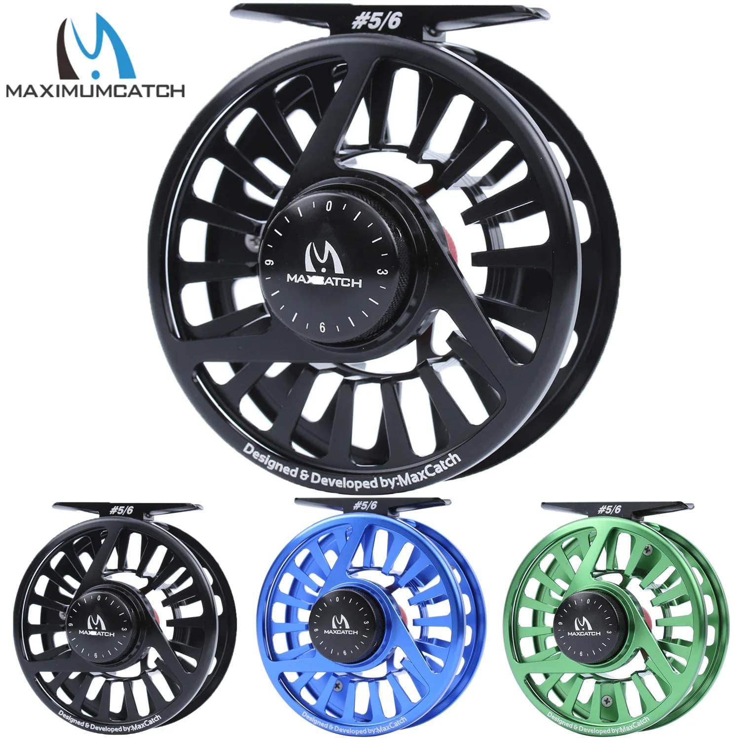 Maximumcatch AVID Fly Fishing Reel 1/3/4/5/6/7/8WT CNC Machined Aluminum Micro Adjusting Drag Large Arbor Trout Bass Fly Reel