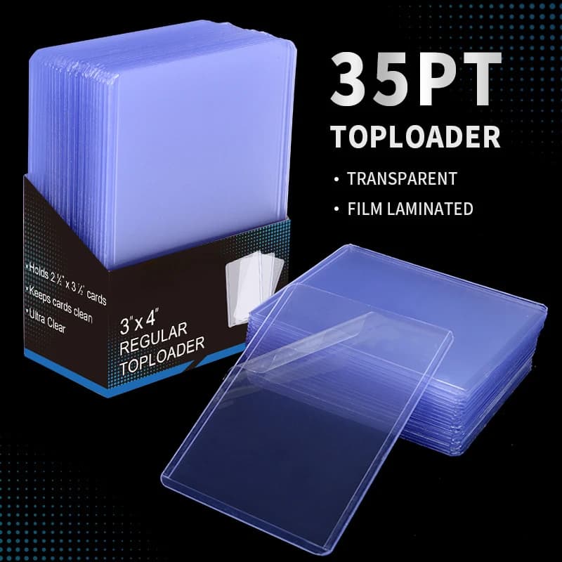 25pcs Top Loaders 200pcs Trading Card Sleeves 35pt 3”X 4“ Rigid Sport Card Protector Hard Sleeves Toploader for MTG Yugioh Card