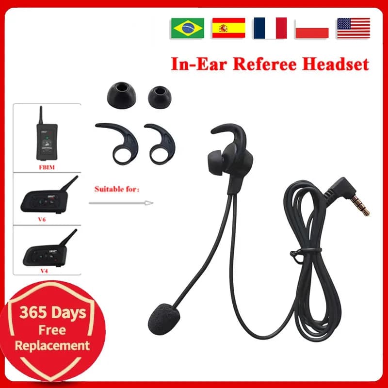 GOREF HIFI-R Full Duplex Football Soccer Referee In-ear Earphones Referees Headphone for V4C PLUS/V6C/FBIM Moto Helmet Headset