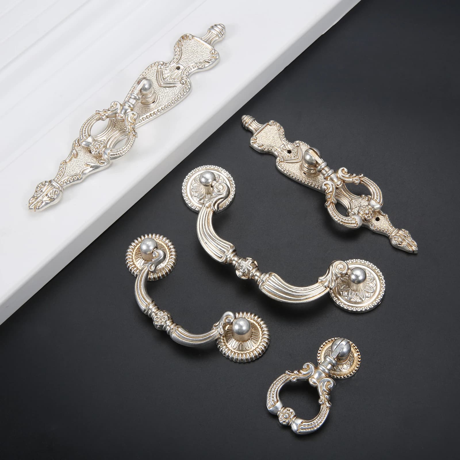 1Pc Retro Antique Brass Drawer Cabinet Knobs and Handles Furniture Door Pulls Handle with Screws for Wardrobe Kitchen Cupboard