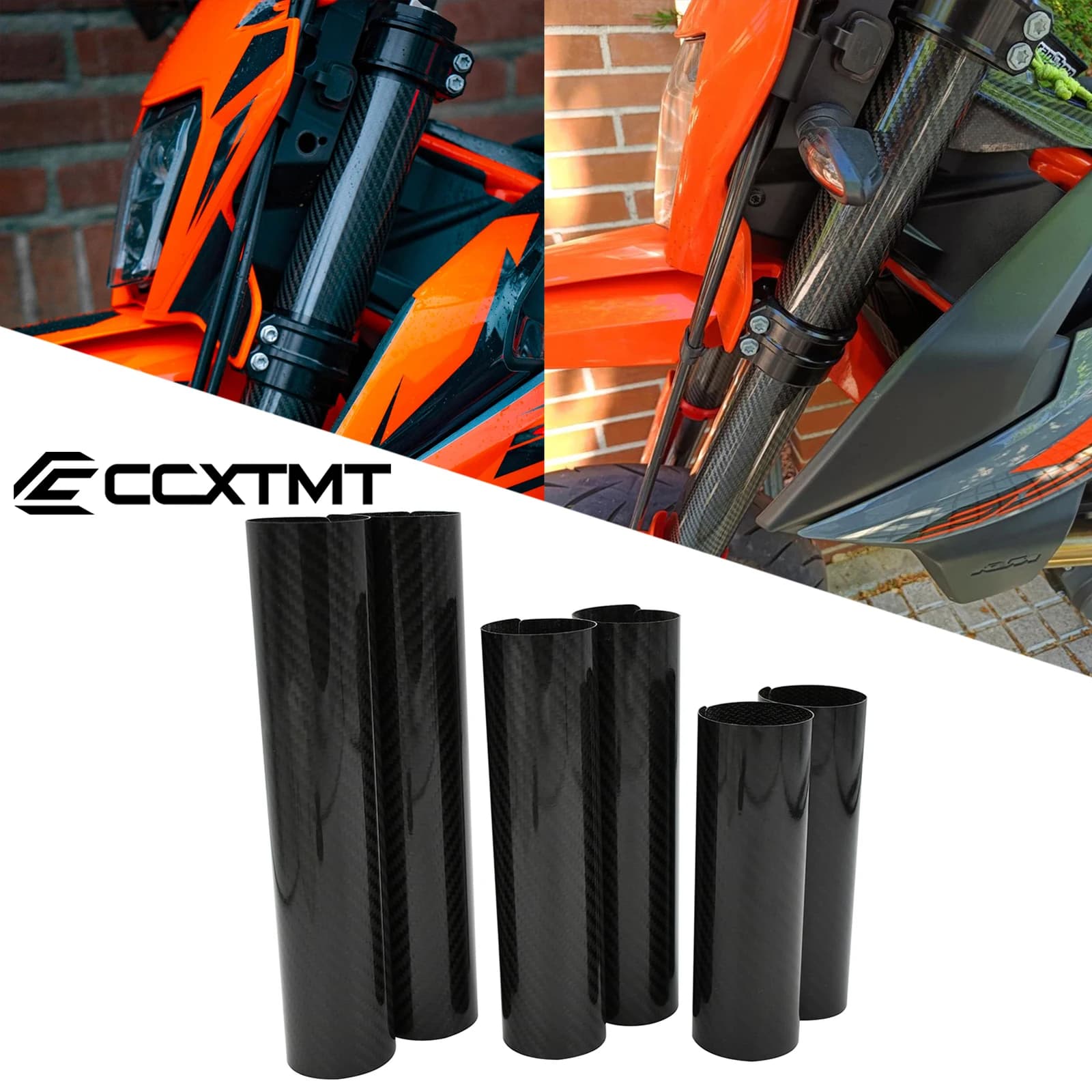 Universal 160mm 178mm 202mm 225mm 248mm Carbon Fiber Front Fork Guard Wrap Cover For Most Motocross Dirt Bike Motorcycle Parts