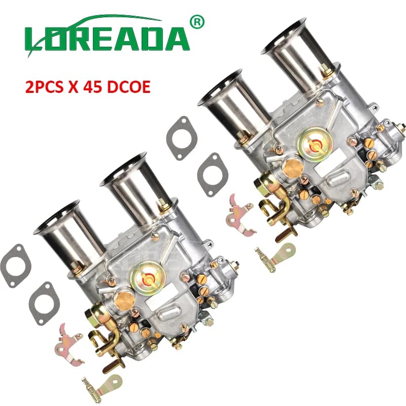 2PCS X 45 DCOE Weber Carburetor Carb Assy For 152G Twin Choke 19600.060 19600.017 4 Cyl 6 Cyl V8 Engine Dellorto Solex 45DCOE