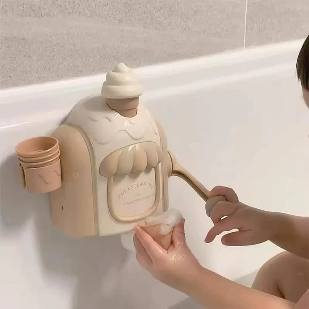 Ice Cream Foam Machine Car Bath Toys Toddler Ice Cream Maker Suction Fine Foam Foam Machine Car Bathroom Toys Decor Gift