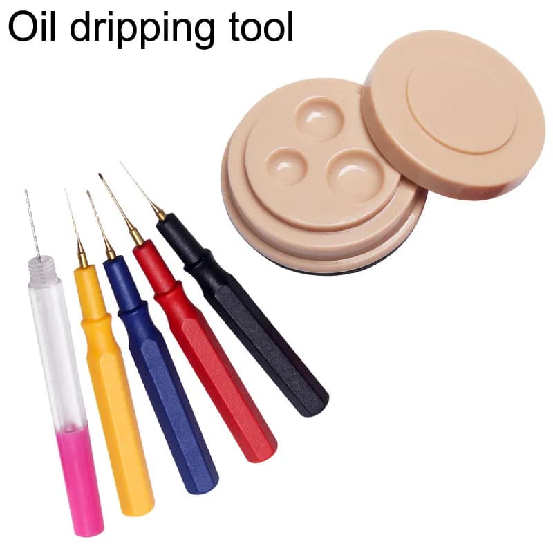 Watch Repair Tool Kit Oil Dip Pen Oil Dipping Dish Cylinder Dripping Oil Droplets Stick Watch Repair Tools for Watchmaker