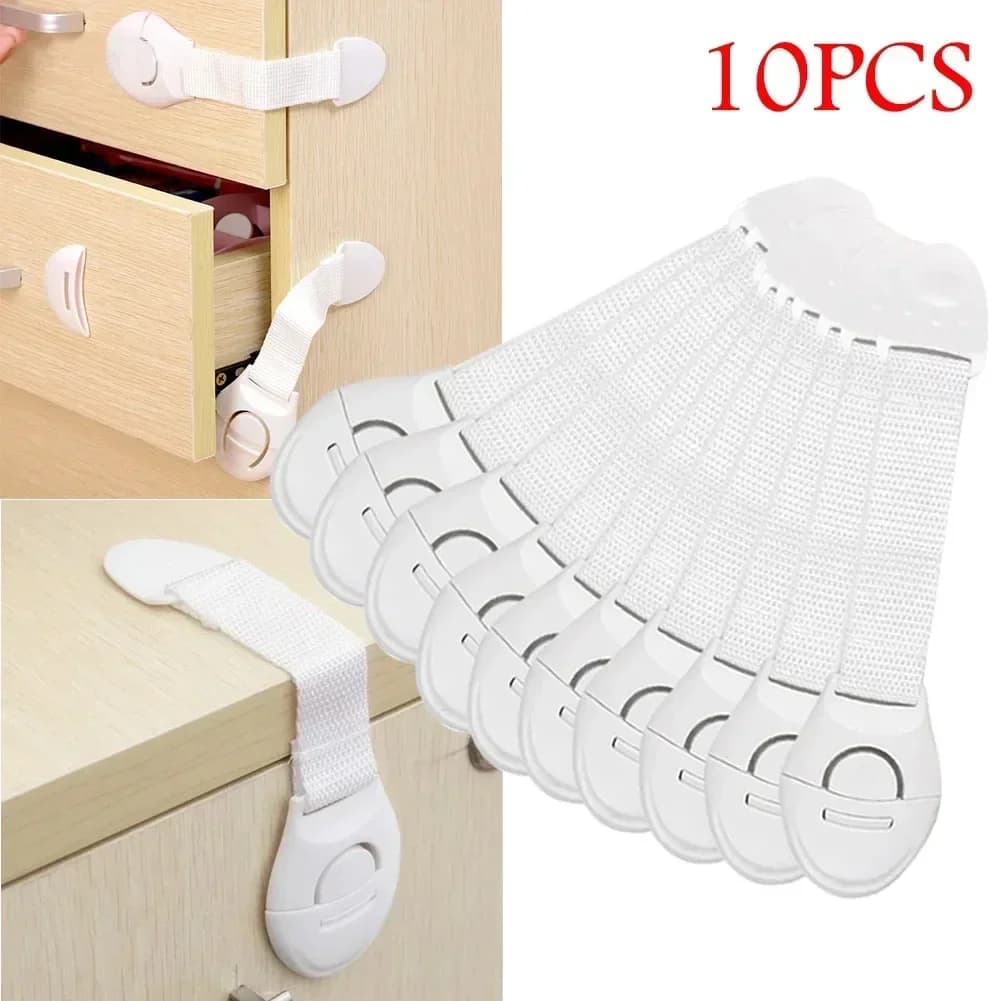 1/5/10Pcs Baby Safety Latch Drawer Webbing Safety Lock Multifunctional Protection Cloth Belt Lock Drawer Lock Cabinet Door Locks