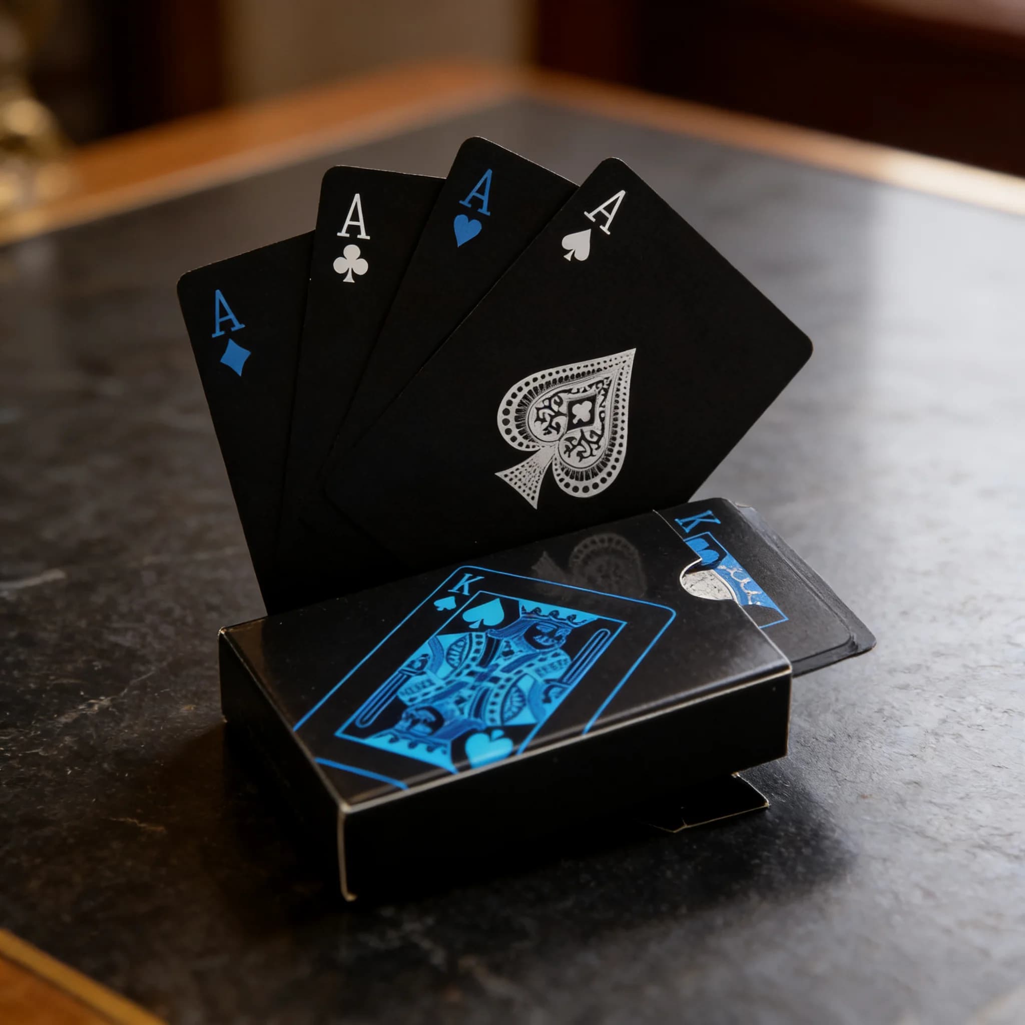 Playing Cards Game Poker Cards Board Child Kid Toy Waterproof Plastic PVC Black Blue Red Yellow Green Deck Card High-End Classy