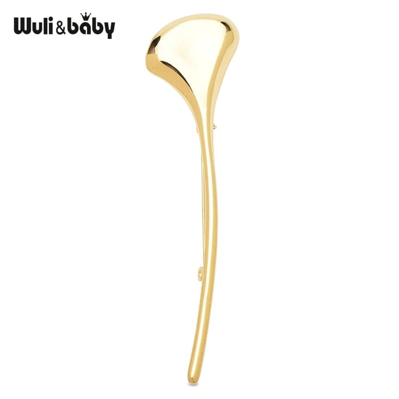 Wuli&baby Elegant Ginkgo Leaf Brooches For Women Unisex 2-color Metal Minimalist Plants Party Office Brooch Pins Gifts