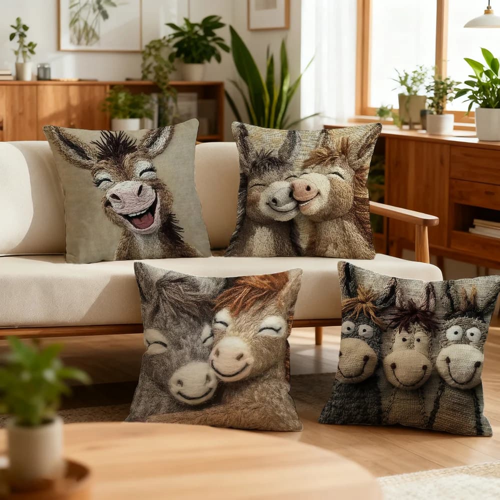 Smile Donkey Donkey b cushion cover Decoration Room Shop Car Best Home Office Coffee Pillow Sofa Printing Nordic Simplicity Hit