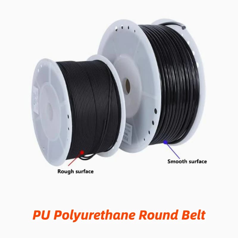PU Polyurethane Round Belt Anti-static Smooth/Rough Surface Belt Black O-type Transmission Belt Dia 2/2.5/3/4/5/6/8/10/12mm