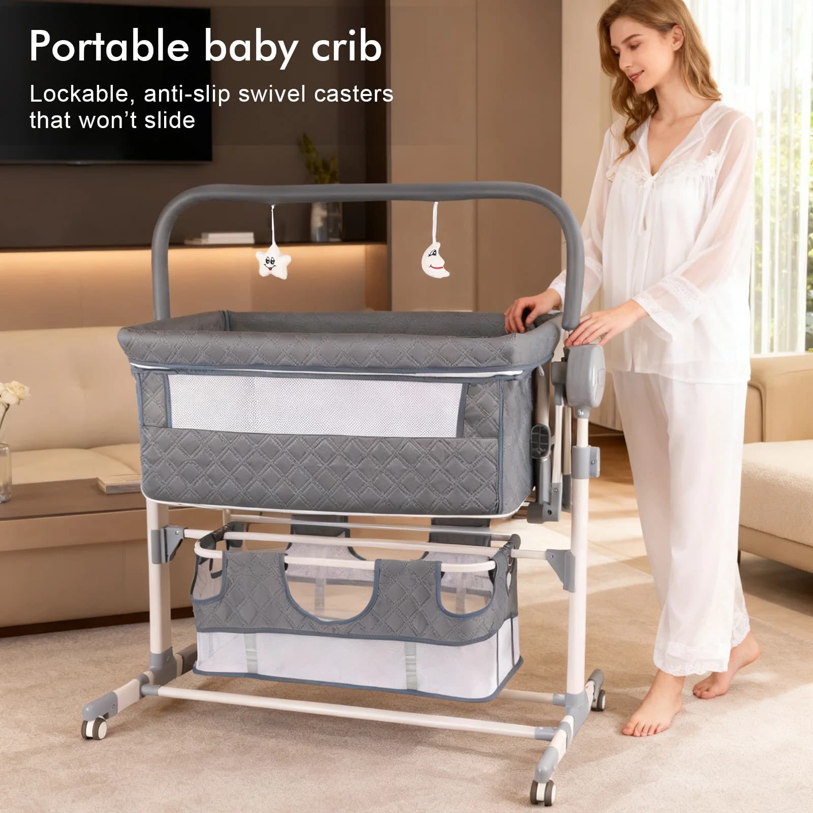 Electric Cradle for Newborns Baby Accessories Foldable Baby Cot Bed Cribs Cradles Baby Crib Bed for Newborn Baby Nest Baby Travel Cot Sleeping Bed for