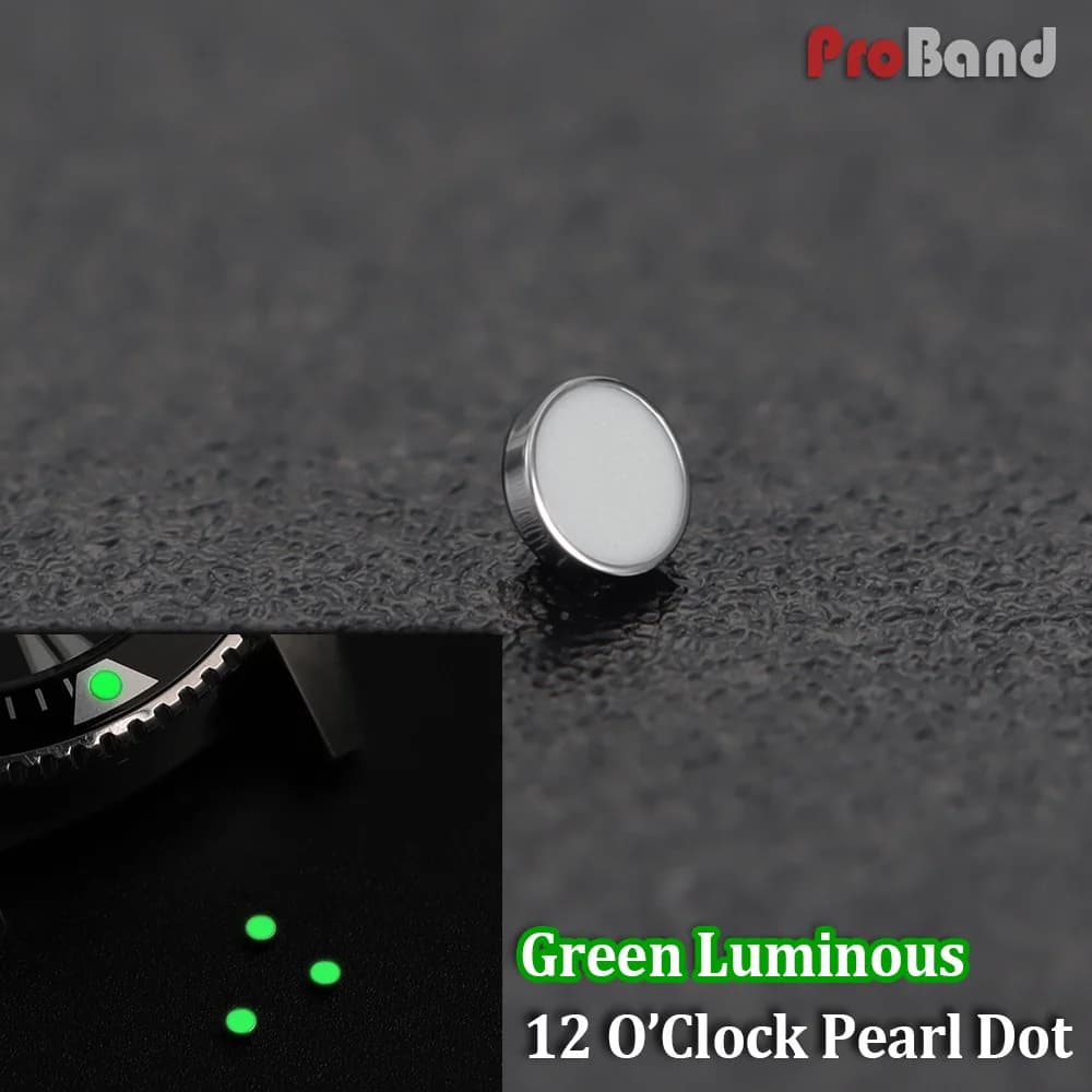 For Omega Seamaster 300 White Bead Green Luminous Watch Parts Dial Outer Ring Fluorescent Pearls Dots Bezel Insert  Accessories
