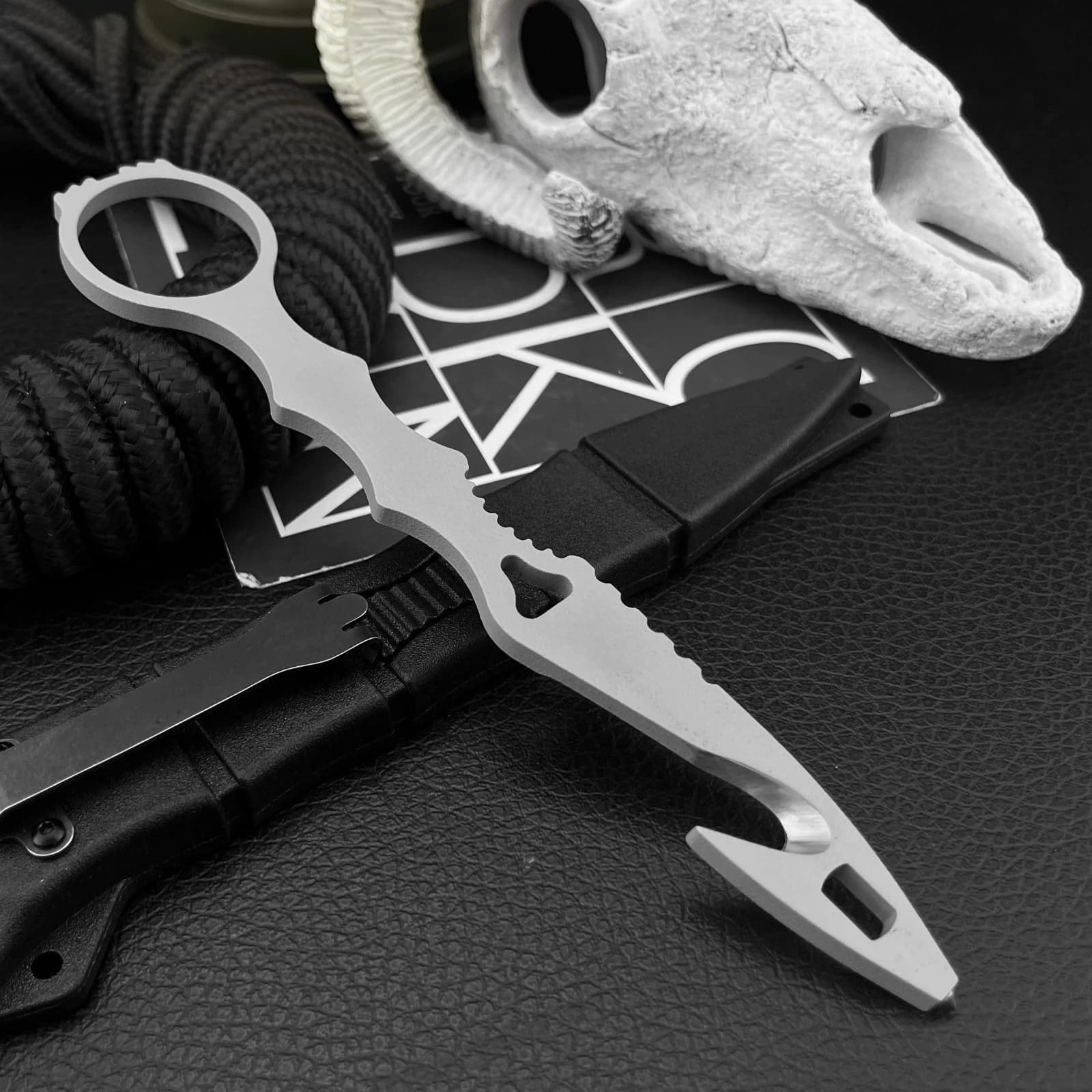 New 179 High Hardness Fixed Blade Knife 440C Blade with Kydex Sheath Camping Survival Knife Carrying EDC Cutting Outdoor Tool