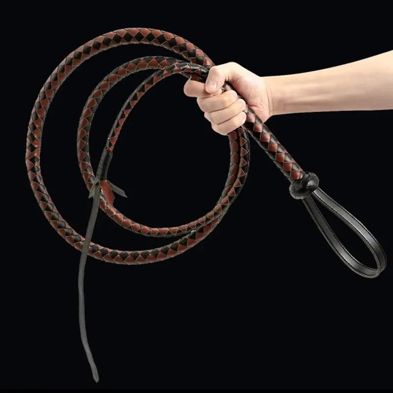 240CM Genuine Leather Horse Riding Whip Bull Whip Cowhide for Western Style Horse Training And Performance