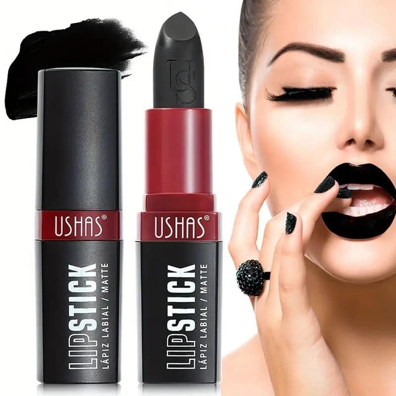Matte Vampire Black Lipstick Matte Black Lip Stick High Impact Highly Pigmented Velvet Matte Lipstick Retro Dark Purple Lipstick