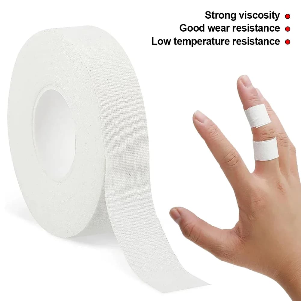 White Sports Athletic Adhesive Fingers Tape for Weight Lifting Volleyball Boulder Climbing Basketball GYM Training Skin-Friendly