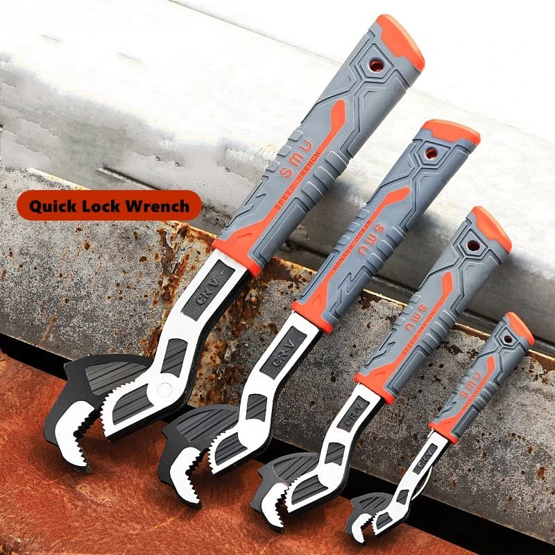 6/8/10/12 Inch Universal Multifunctional Self-Locking Wrench Fast Adjustable Wrench CR-V Bathroom Wrench Plumber Multi Hand Tool