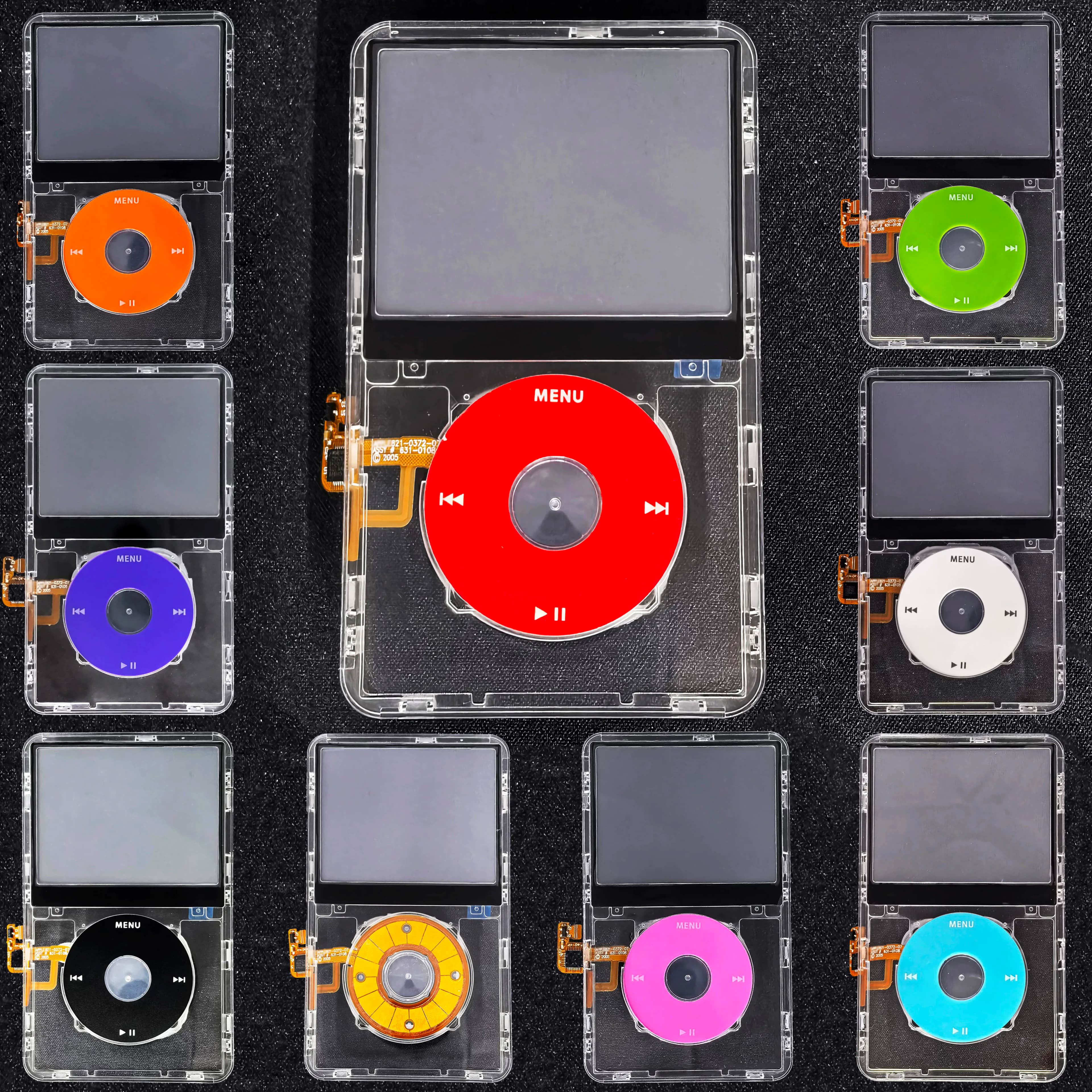 Clear Face Plate Transparent Front Housing Case with Click Wheel Flex Button for iPod Classic 5th Gen 5.5 Video 30GB 60GB 80GB