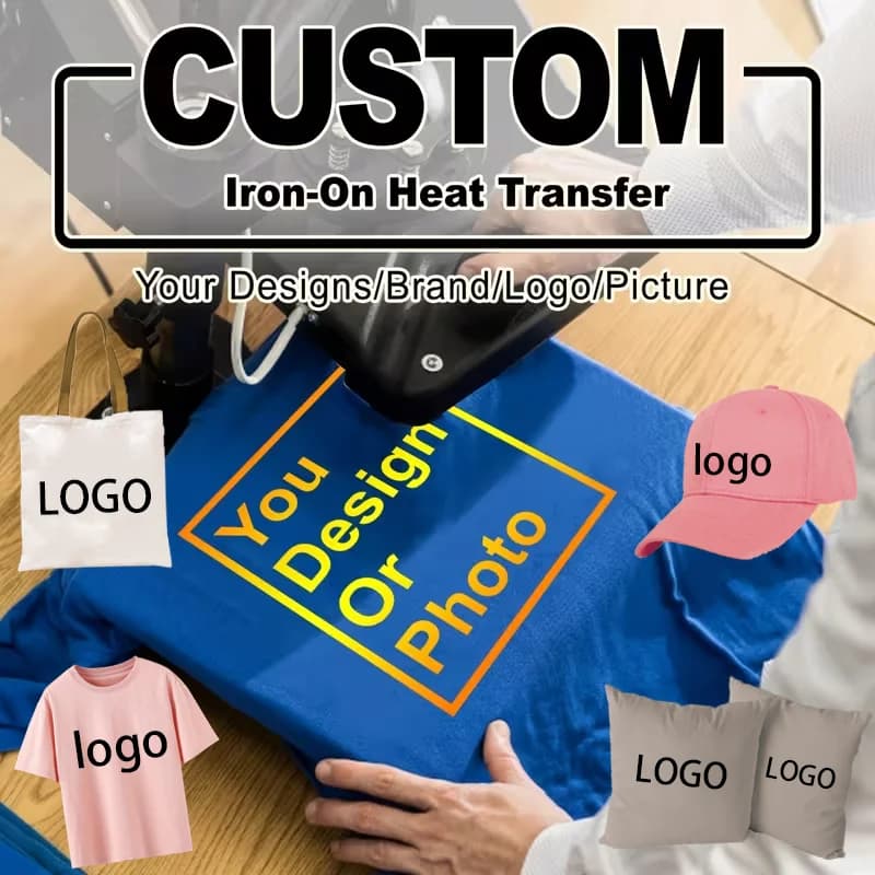 10PCS DTF Heat Transfer Printing Custom Logo or Photo Printing Image Ironing Hot Paper Ironing DIY T-Shirt Bag Stickers
