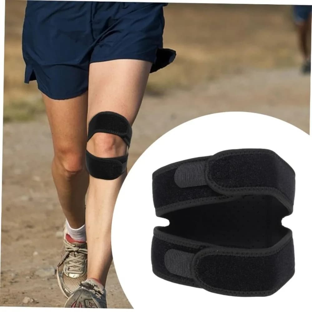 1 PCS Sports Kneepad Double Patellar Knee Patella Tendon Support Strap Brace Pad Protector Open Knee Wrap Band Fitness Men