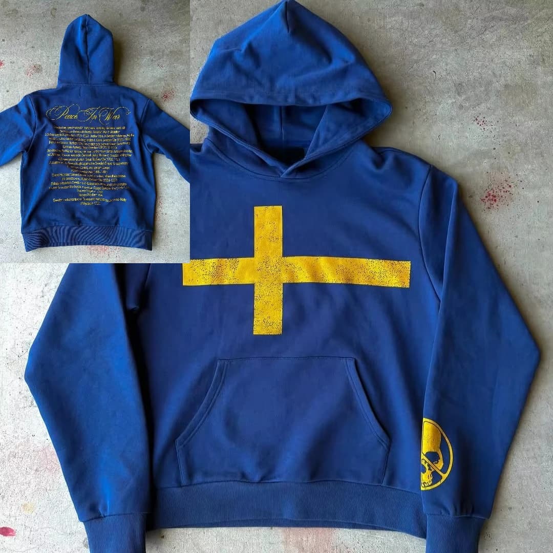 Oversized Clothes 2000s Fashion Harajuku Hoodie Print Casual Gothic Klein Blue Streetwear Unisex New Trendy Hip Hop Sweatshirt
