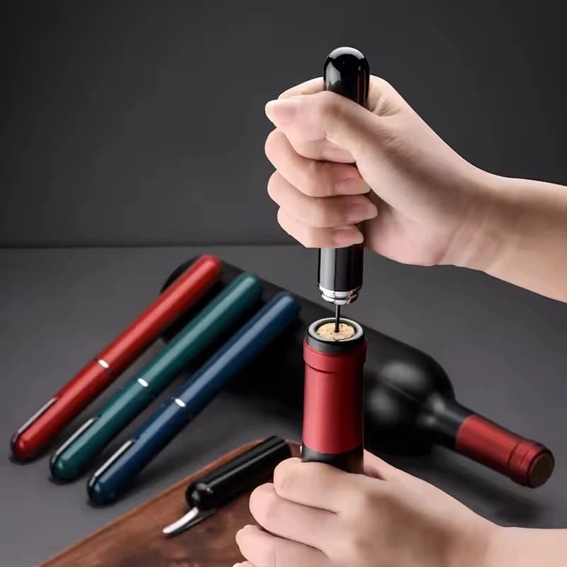 Portable Handheld 2-in-1 Air Pressure Wine Opener with Air Pump And Cork Remover Foil Cutter Compact Desktop Cicerone for Party