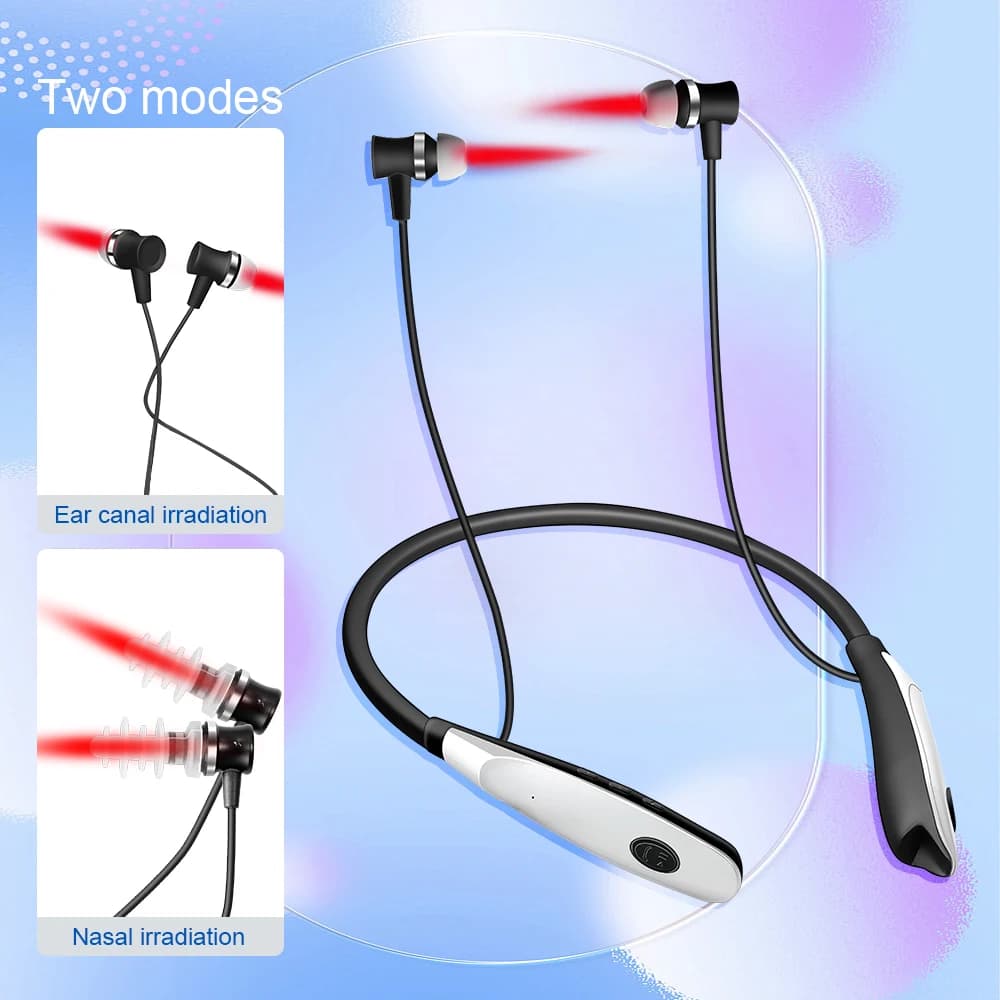 650nm Tinnitus Ear Laser Therapy LLLT Irradiation Reduce Tinitus Otitis Media Deafness Treatment Neck-hanging Earplug