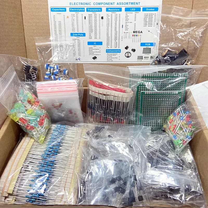1818PCS Common Capacitors Resistors Capacitors T0-92 LED Transistors PCB Board DIP-IC RM065 diodes Electronic Components Kit