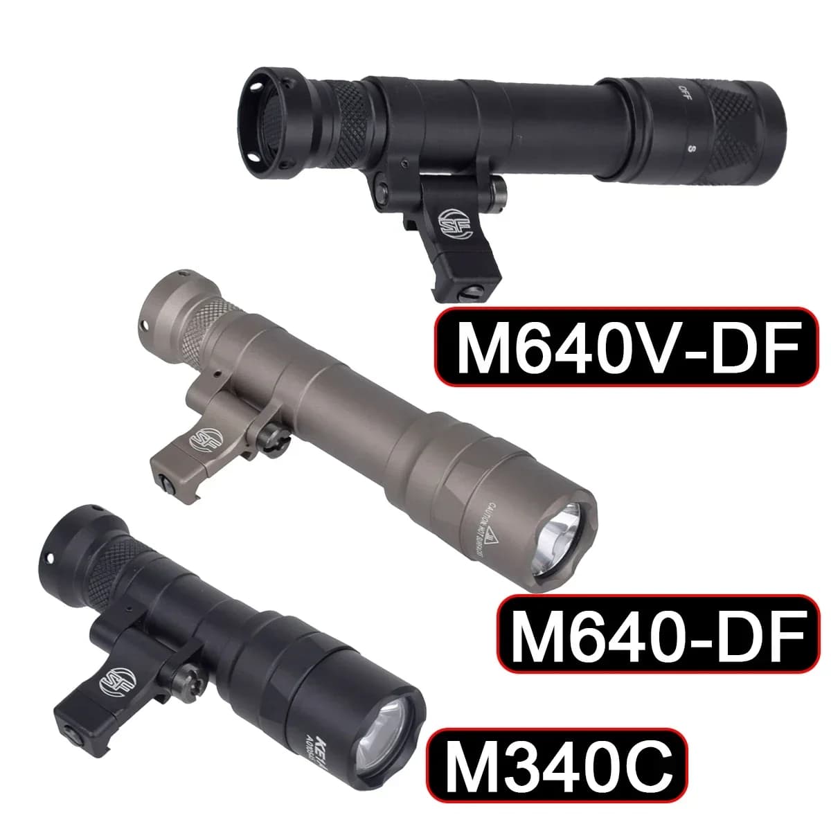 Tactical Surefire M300 M600 M640DF M640V M340V M340C LED Flashlight M640 M340 Airsoft Rifle Gun AR15 Light 20mm Picatinny Rail