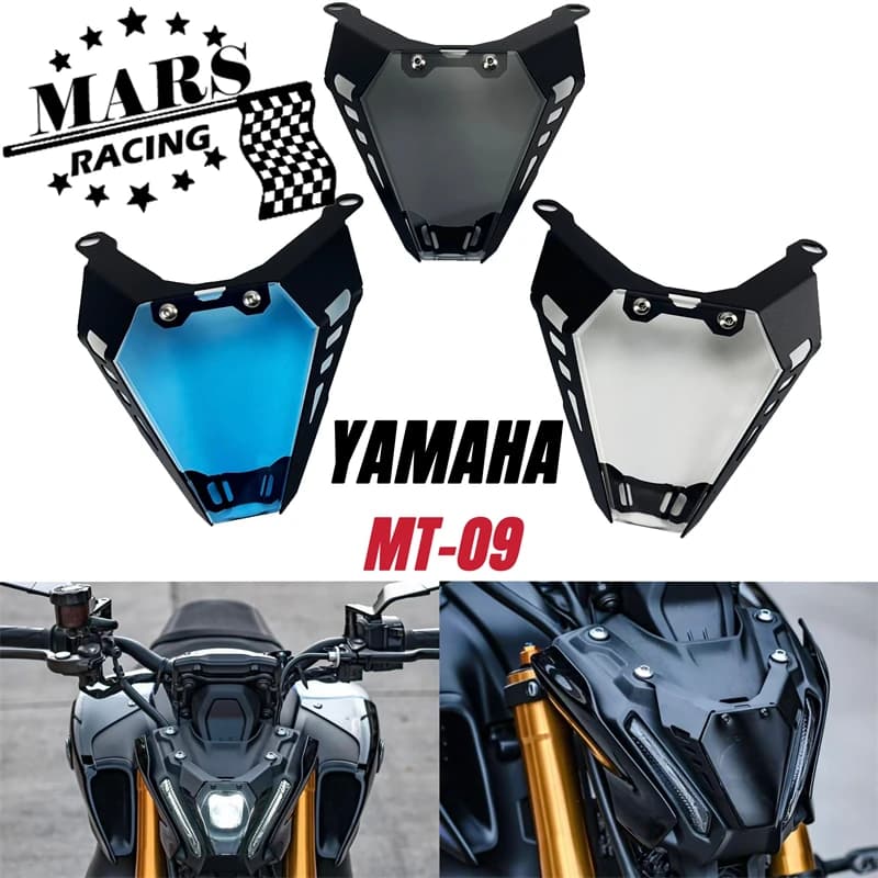 For YAMAHA MT-09 Gen3 2021 2022 2023 FZ09 MT09 Motorcycle Headlight Protector Screen Protective Cover Guard Headlamp Shield